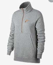 Original NIKE Womens Sportswear 1/2 ZIP Fleece Top Grey/ Rose Gold CJ4938 063 Size Medium