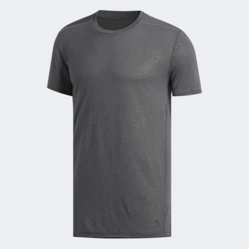 Original Men's adidas ADAPT TO CHAOS RUNNING TEE Grey Six DQ2721 Size Large
