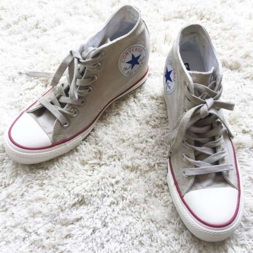 Original Women's Converse Chuck Taylor Lux Mid Wedge Turtle Dove/Beige 547194C Size UK 5 (SA 5)