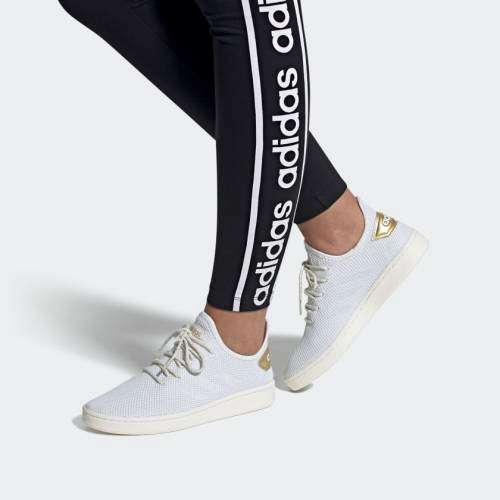Original Women's adidas Court ADAPT Cloud White/ Matte Gold EE8114 Size UK 5 (SA 5)