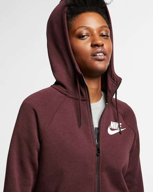 Original NIKE Womens Sportswear Rally Full-Zip Hoodie Burgundy CI1179 652 Size Medium