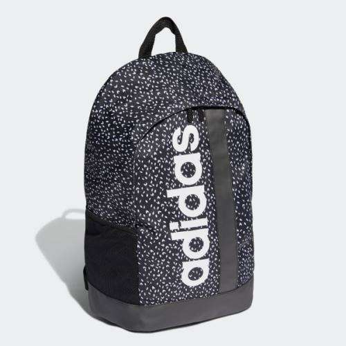 Original adidas Unisex Linear Graphic Backpack Medium Black/White ED0299