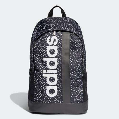 Original adidas Unisex Linear Graphic Backpack Medium Black/White ED0299