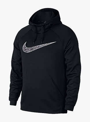 Original Mens Nike Classic Therma Graphic Hoodie (Super Soft Inside) Black CJ5149 010 Size Medium