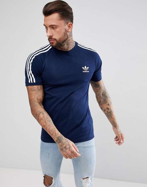 Original Men's adidas adicolor California T-Shirt Navy CZ4546 Size XL