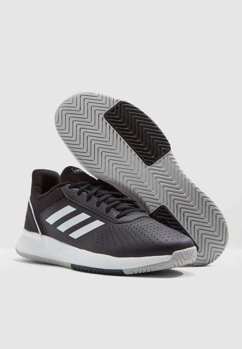 Original Mens adidas COURTSMASH Core Black/ Grey Two F36717 Size UK 8 (SA 8)