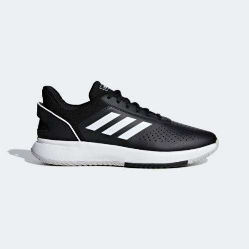 Original Mens adidas COURTSMASH Core Black/ Grey Two F36717 Size UK 8 (SA 8)