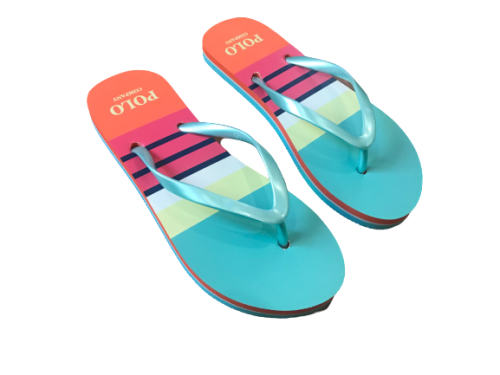 Original Women's POLO Summer Flip Flops Green/Orange/Summer Size UK 4 (SA 4)