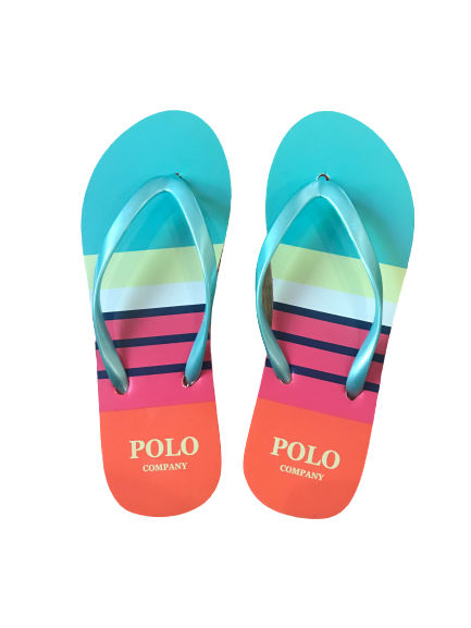 Original Women's POLO Summer Flip Flops Green/Orange/Summer Size UK 4 (SA 4)