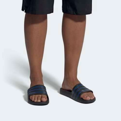 Original UNISEX adidas ADILETTE Aqua SLIDES Core Black/ Legend Marine F35532 Size UK 8 (SA 8)