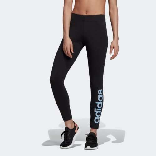 Original Women's adidas ESSENTIALS LINEAR TIGHTS Black FM7575 Size Large