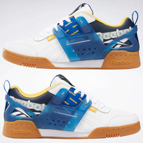 Original Reebok Mens WORKOUT PLUS ATI White/ Humble Blue EH0135 Size UK 10 (SA 10)
