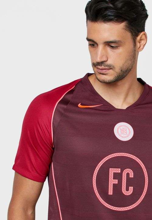 NIKE Men's F.C. Home Men's Short-Sleeve Football Shirt Burgundy AT6017 681 Size Large