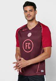 NIKE Men's F.C. Home Men's Short-Sleeve Football Shirt Burgundy AT6017 681 Size Large