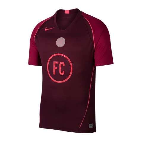 NIKE Men's F.C. Home Men's Short-Sleeve Football Shirt Burgundy AT6017 681 Size Large
