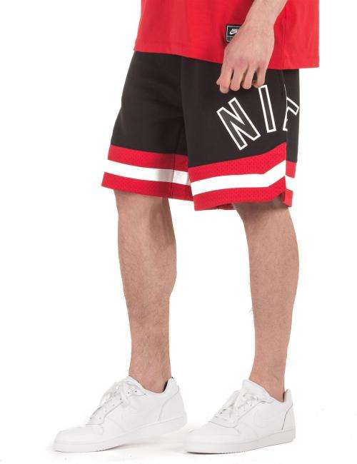 NIKE Men's AIR SHORTS Fleece Loose Fit UNIVERSITY RED/ Black AR1829 010 Size Medium