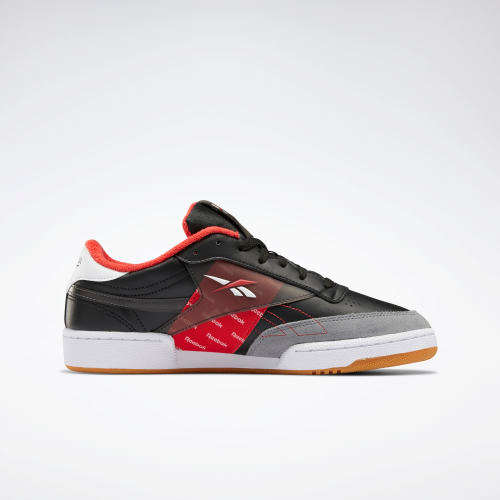Reebok Men's CLUB C 85 MU Black/ Cold Grey/ Red EH0139 Size UK 8 (SA 8)