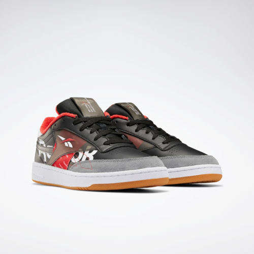 Reebok Men's CLUB C 85 MU Black/ Cold Grey/ Red EH0139 Size UK 8 (SA 8)