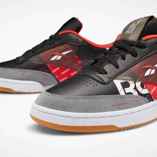 Reebok Men's CLUB C 85 MU Black/ Cold Grey/ Red EH0139 Size UK 8 (SA 8)