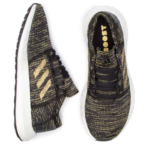 Original Women's adidas Running PureBOOST GO Core Black/ Gold F36346 Size UK 5.5 (SA 5.5)