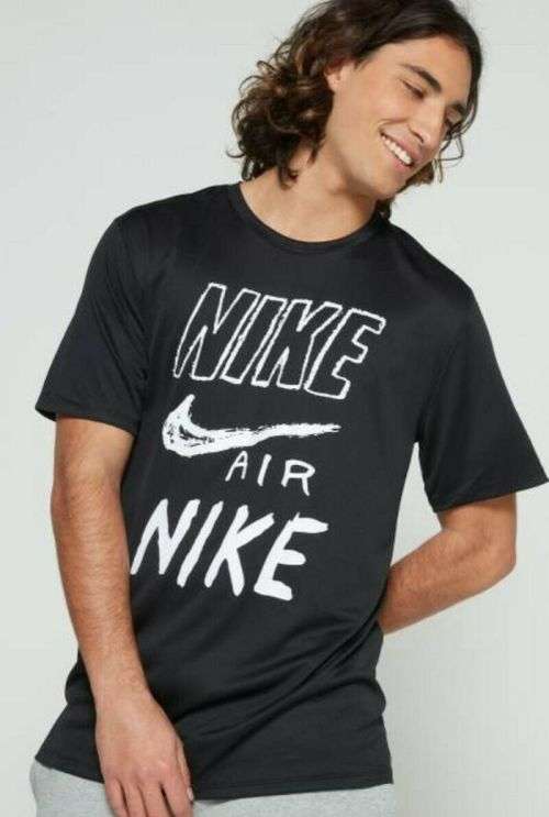 Original Mens NIKE DRI-FIT Running Tee SWOOSH FRONT LOGO Black CN8340 010 Size Large