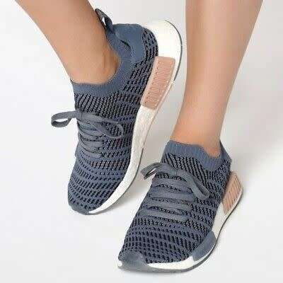 Original Women's adidas NMD_R1 STLT Primeknit Raw Steel / Ash Pearl CQ2029 Size UK 5 (SA 5)