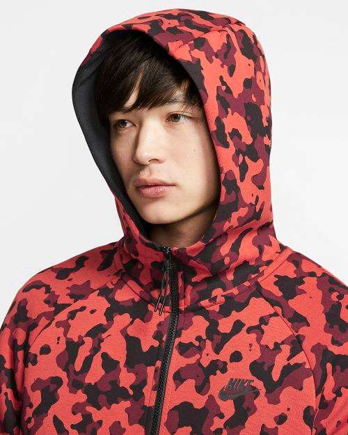 Original Men's Nike Tech Fleece Camouflage Hoodie CJ5975 603 Size Large