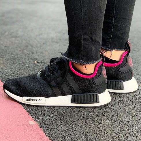 Original Mens adidas NMD_R1  Core Black / Shock Pink DB3586 Size UK 10 (SA 10)