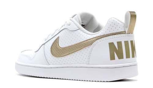 NIKE Women's Court Borough Low WHITE/ GOLD BV0745 100 Size UK 6 (SA 6)