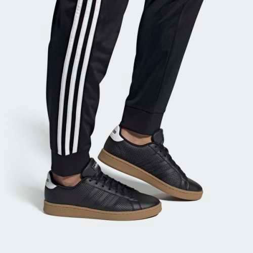 Original Mens adidas Grand Court  Core Black / Cloud White EE7885 Size UK 8 (SA 8)
