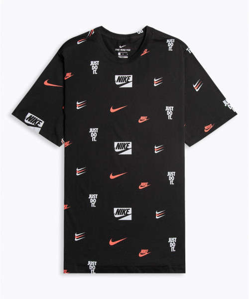 NIKE Men's Sportswear NIKE BRANDED ALL OVER Printed Tee Black CV8962 010 Size XXL