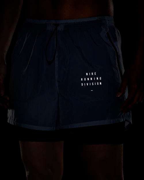 Nike Men's Run Division 3 In 1 Running Shorts Pure Platinum/ Black CU5556 043 Size Medium