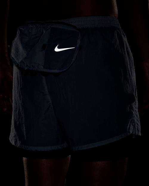 Nike Men's Run Division 3 In 1 Running Shorts Pure Platinum/ Black CU5556 043 Size Medium