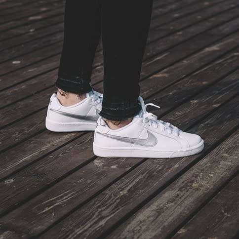 NIKE Women's Court Royale White/ Metallic Silver 749867 100 Size UK 5 (SA 5)