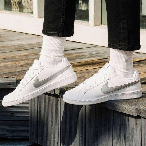 NIKE Women's Court Royale White/ Metallic Silver 749867 100 Size UK 5 (SA 5)