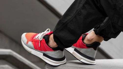 adidas Men's ZX 500 RM Core Black / Solar Red DB2739 Size UK 9 (SA 9)