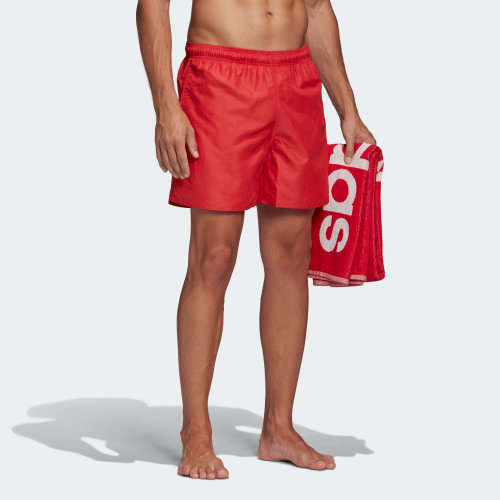 adidas CLX SOLID SWIM SHORTS Glory Red FJ3380 Size Large