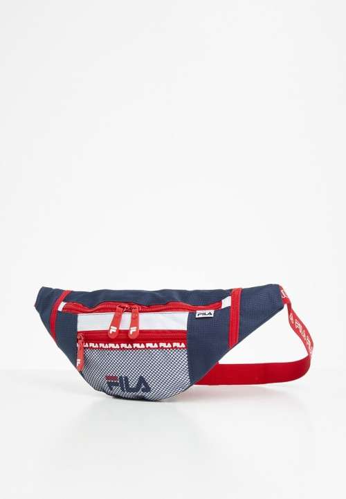 FILA Hip Sack Waistpack Running Waist Belt Bag Navy/ Red F1013269