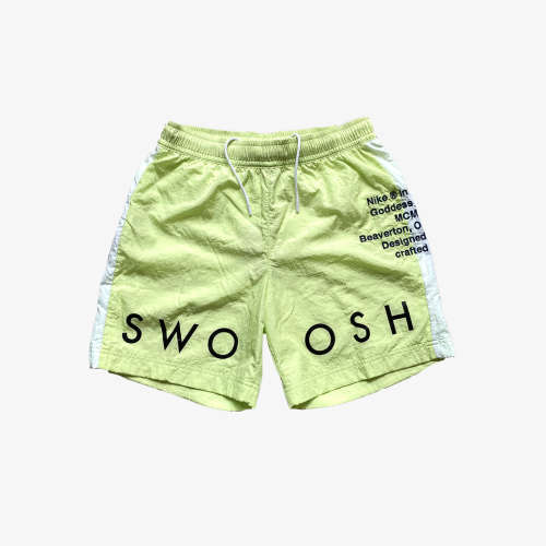 Nike Men's Sportswear Swoosh Woven Shorts Barely Volt White Black CJ4904 701 Size XXL