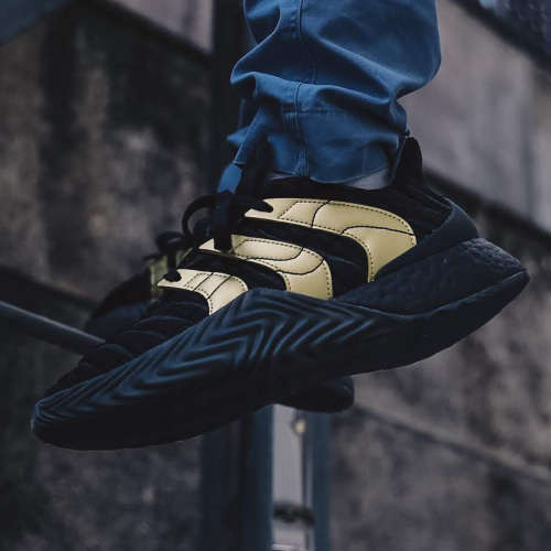 adidas Men's SOBAKOV BOOST Core Black / Gold Metallic / Carbon D98155 Size UK 11 (SA 11)