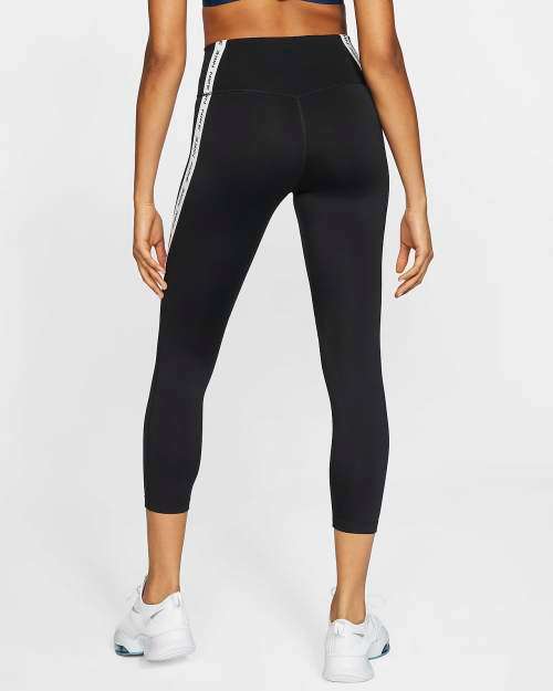 Nike One Women's Mid-Rise Crops Black CJ2456 010 Size Medium