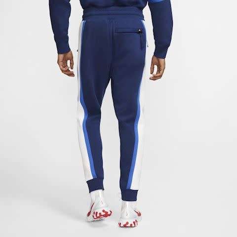 Nike Air Men's Fleece Trousers Blue/White CV9087 492 Size Medium