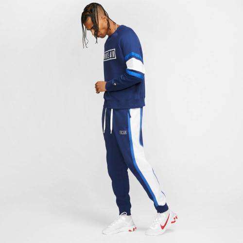 Nike Air Men's Fleece Trousers Blue/White CV9087 492 Size Medium