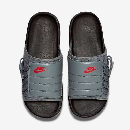 Nike Men's Asuna Slides Black/University Red/ Grey CI8800 006 Size UK 7 (SA 7)
