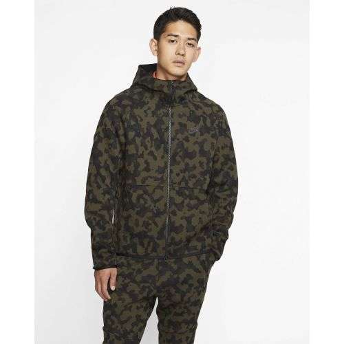 Nike Men's Sportswear Tech Camouflage FULL ZIP Printed Hoodie CJ5975 222 Size Large