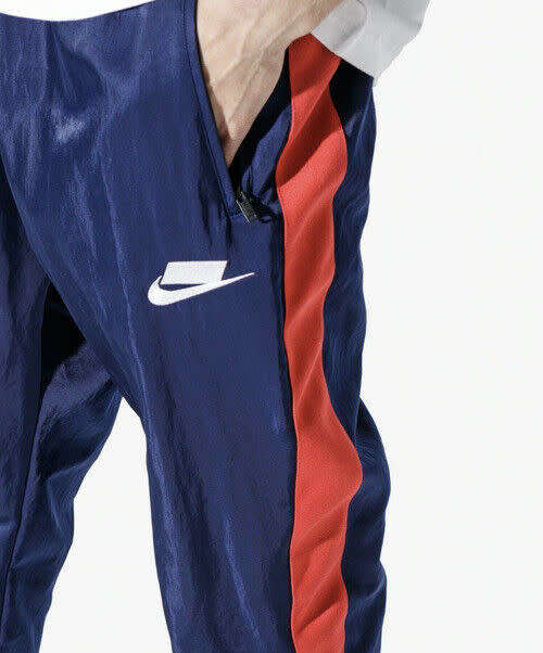 NIKE MEN'S Sportswear Track Pants (Loose Fit) Blue Red Stripe AR1628 492 Size Large
