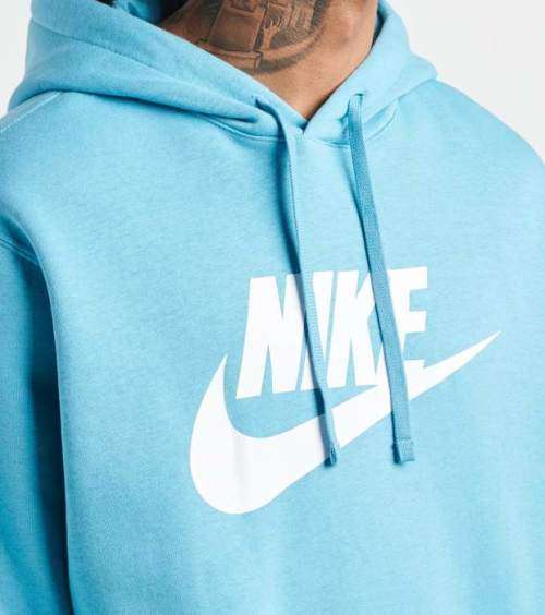 Nike Sportswear Club Fleece Hoodie Cerulean BV2973 424 Size Medium