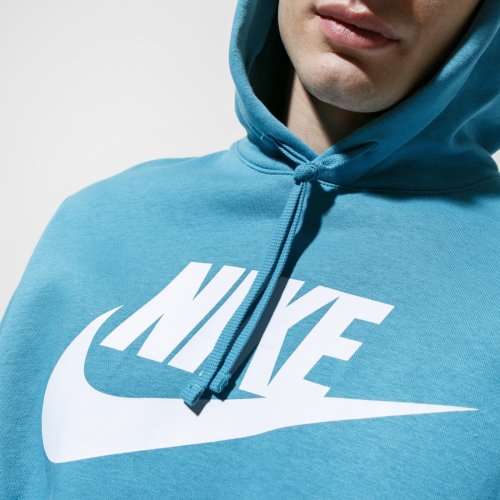 Nike Sportswear Club Fleece Hoodie Cerulean BV2973 424 Size Medium