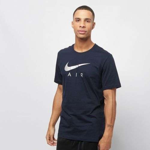 NIKE Men's Swoosh Air Metallic Graphic Tee 100% Cotton Blue/Silver BV0626 451 Size Large