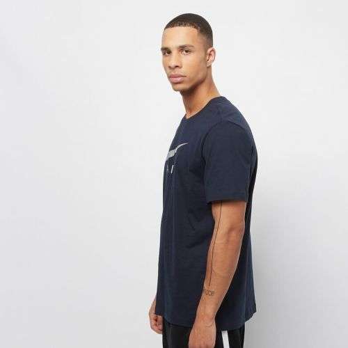 NIKE Men's Swoosh Air Metallic Graphic Tee 100% Cotton Blue/Silver BV0626 451 Size Large
